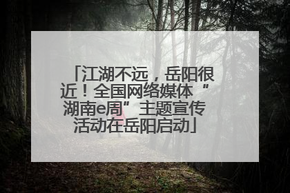 江湖不远，岳阳很近！全国网络媒体“湖南e周”主题宣传活动在岳阳启动