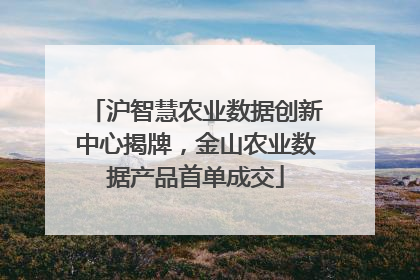 沪智慧农业数据创新中心揭牌，金山农业数据产品首单成交