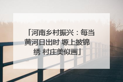 河南乡村振兴：每当黄河日出时 塬上披锦绣 村庄美似画