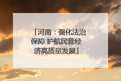 河南：强化法治保障 护航民营经济高质量发展