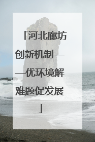 河北廊坊创新机制——优环境解难题促发展