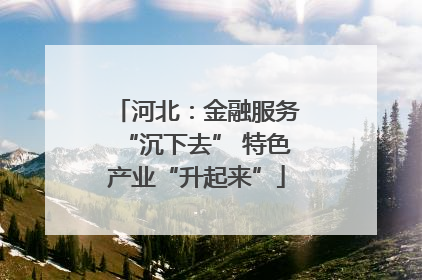 河北：金融服务“沉下去” 特色产业“升起来”