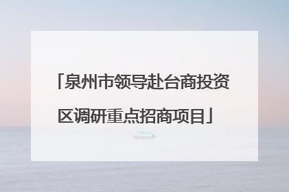 泉州市领导赴台商投资区调研重点招商项目