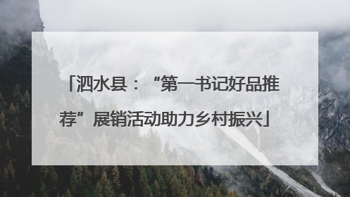 泗水县：“第一书记好品推荐”展销活动助力乡村振兴