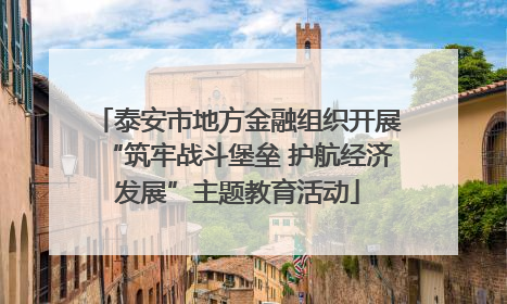 泰安市地方金融组织开展“筑牢战斗堡垒 护航经济发展”主题教育活动