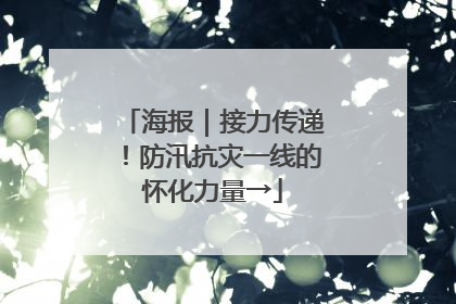 海报｜接力传递！防汛抗灾一线的怀化力量→