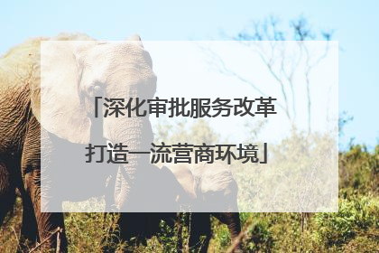 深化审批服务改革 打造一流营商环境