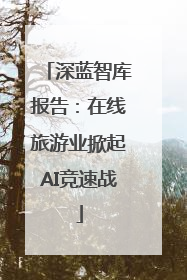 深蓝智库报告：在线旅游业掀起AI竞速战