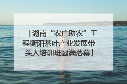 湖南“农广助农”工程衡阳茶叶产业发展带头人培训班圆满落幕
