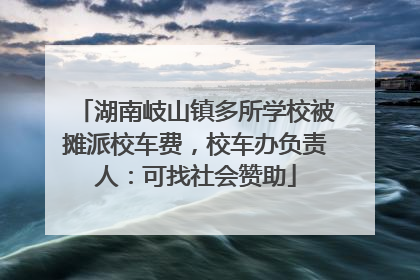 湖南岐山镇多所学校被摊派校车费，校车办负责人：可找社会赞助