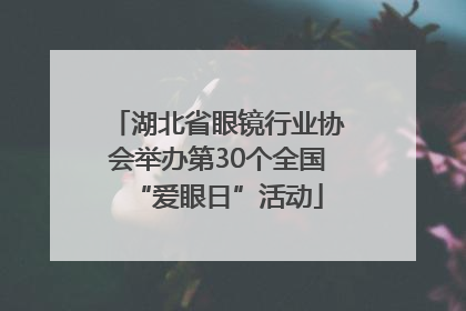 湖北省眼镜行业协会举办第30个全国“爱眼日”活动