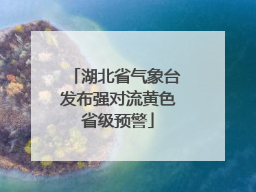 湖北省气象台发布强对流黄色省级预警