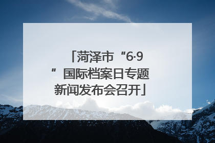 菏泽市“6·9”国际档案日专题新闻发布会召开