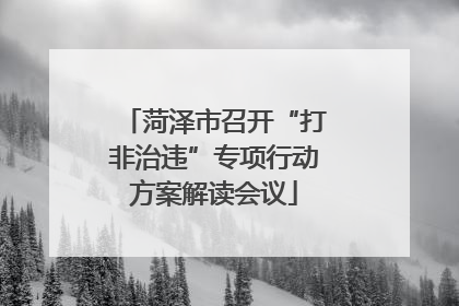 菏泽市召开“打非治违”专项行动方案解读会议