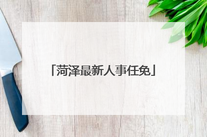菏泽最新人事任免