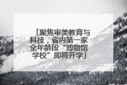 聚焦审美教育与科技，省内第一家全年龄段“博物馆学校”即将开学