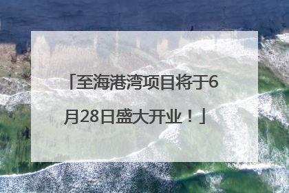至海港湾项目将于6月28日盛大开业！