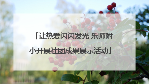 让热爱闪闪发光 乐师附小开展社团成果展示活动