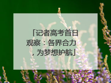 记者高考首日观察：各界合力，为梦想护航