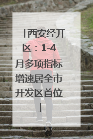 西安经开区：1-4月多项指标增速居全市开发区首位