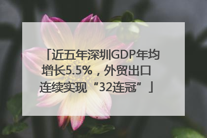 近五年深圳GDP年均增长5.5%，外贸出口连续实现“32连冠”