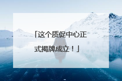 这个质促中心正式揭牌成立！