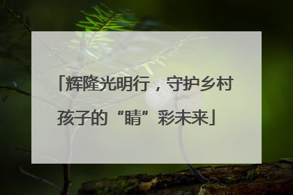 辉隆光明行，守护乡村孩子的“睛”彩未来