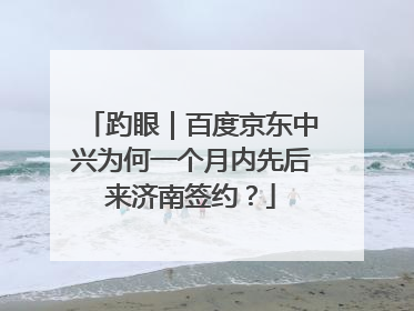 趵眼｜百度京东中兴为何一个月内先后来济南签约？