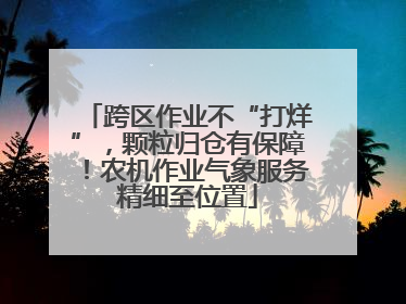 跨区作业不“打烊”，颗粒归仓有保障！农机作业气象服务精细至位置