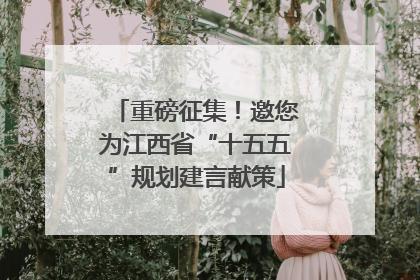 重磅征集！邀您为江西省“十五五”规划建言献策