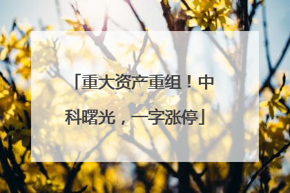 重大资产重组！中科曙光，一字涨停