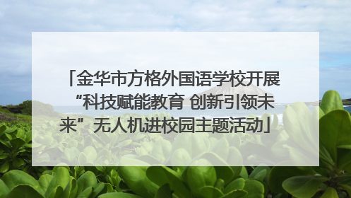 金华市方格外国语学校开展“科技赋能教育 创新引领未来”无人机进校园主题活动