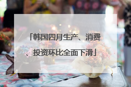 韩国四月生产、消费、投资环比全面下滑
