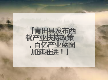 青田县发布西餐产业扶持政策，百亿产业蓝图加速推进！