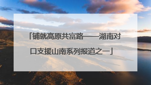 铺就高原共富路——湖南对口支援山南系列报道之一