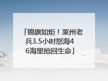 锦旗如炬！莱州老兵3.5小时怒海46海里抢回生命