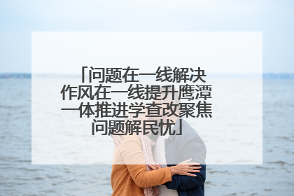 问题在一线解决 作风在一线提升鹰潭一体推进学查改聚焦问题解民忧