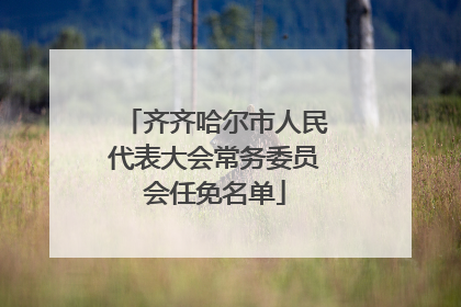 齐齐哈尔市人民代表大会常务委员会任免名单