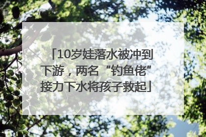 10岁娃落水被冲到下游，两名“钓鱼佬”接力下水将孩子救起