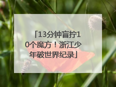 13分钟盲拧10个魔方！浙江少年破世界纪录
