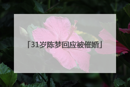 31岁陈梦回应被催婚
