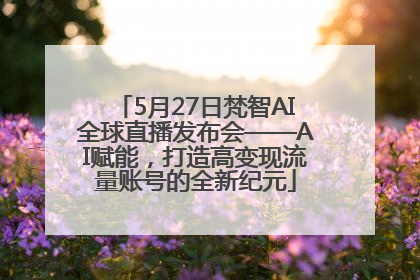 5月27日梵智AI全球直播发布会——AI赋能，打造高变现流量账号的全新纪元