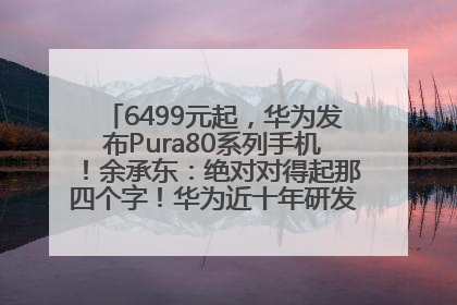 6499元起，华为发布Pura80系列手机！余承东：绝对对得起那四个字！华为近十年研发投入12490亿元