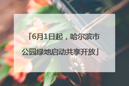 6月1日起，哈尔滨市公园绿地启动共享开放