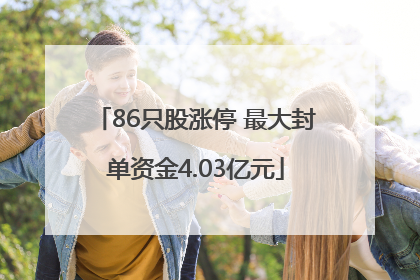 86只股涨停 最大封单资金4.03亿元
