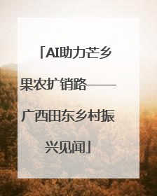 AI助力芒乡果农扩销路——广西田东乡村振兴见闻